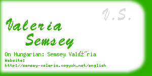 valeria semsey business card